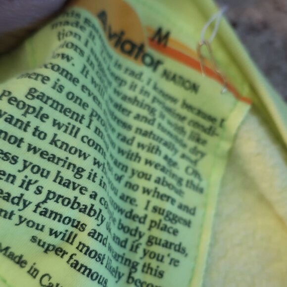 NWT Womens Aviator Nation Neon Yellow Governors Ball Graphic Sweatshirt M - Picture 15 of 15